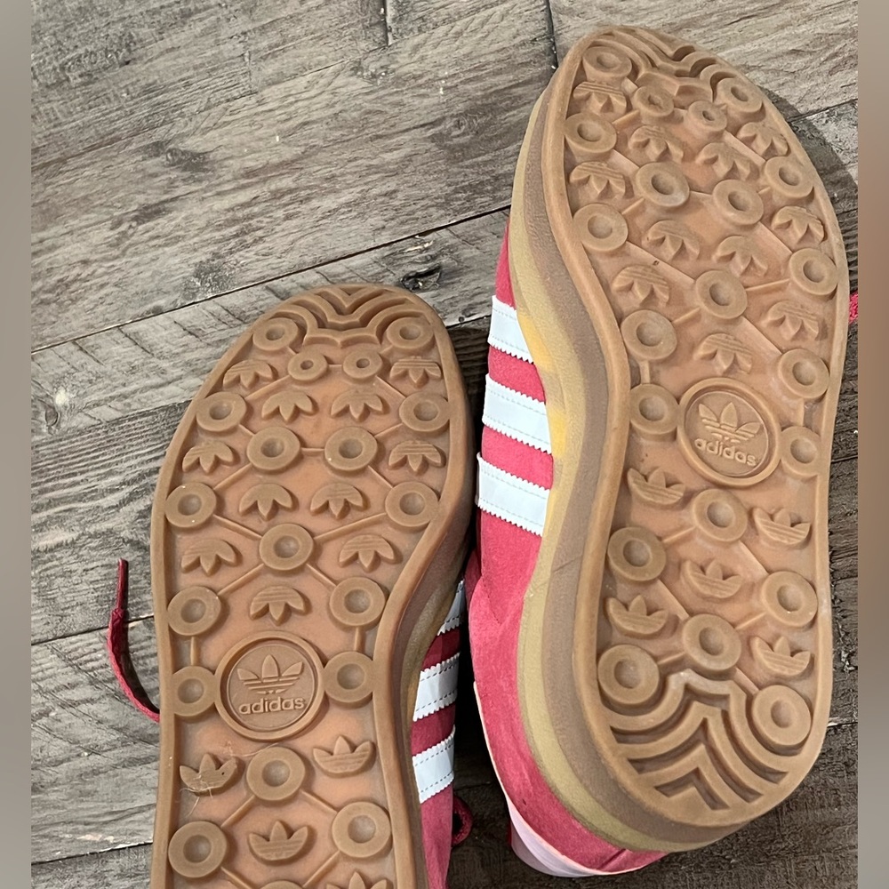 adidas Gazelle Women's Pink and White Suede Sneakers - Picture 3 of 5